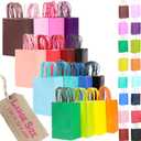 qiqee 100Pcs Paper Gift Bags with Handles 16 Different Senior Color Bags Multiple Uses13"x10.3"x4.6", Large Size