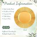 Yaomiao 50 Pcs 13 Inch Gold Charger Plates Bulk Plastic Plates Chargers Round Dinner Chargers for Wedding Party Table Setting Bridal Shower Event Decor (Gold), 33 x 33 cm