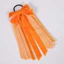 3 x Velvet Elastic Hair Tie 11 Inch Long Velvet Ribbon Bowknot Headwear Fall Winter Ponytail Hair Accessories for Women Girls, Orange