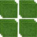 Shindel 12 Packs Fake Grass Decor for Crafts, 6" x 6" Fairy Artificial Grass for Miniature Garden, Dollhouse Ornament DIY Decoration (Meadow Green)