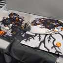 NBVKO Halloween Pumpkin Waterproof Shower Curtain,with Non-Slip Rugs,Toilet Lid Cover and Bath Mat,Bathroom Shower Decor Accessory Set