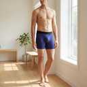 Mens 3/6 Pcs Performance Boxer Brief with Fly, Soft Tagless Moisture-wicking Mens Stripe Underwear Multipack (M)