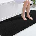 OLANLY Bathroom Runner Rugs 70x24, Extra Soft Absorbent Chenille Bath Rugs, Rubber Backing Quick Dry, Machine Washable Long Bath Mats for Bathroom Floor, Tub and Shower, Home Decor Accessories, Black
