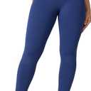 UNISSU Hugcurve No Front Seam High Waisted Workout Leggings for Women Buttery Soft Yoga Pants Gym Athletic Tights - 25'' (Blue)