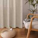 BGment Linen Curtains 48 Inch Length 2 Panels, Rod Pocket and Back Tab Light Filtering Textured Window Drapes for Bedroom Living Room Bathroom, Natural,42 Inch Wide Each Panel