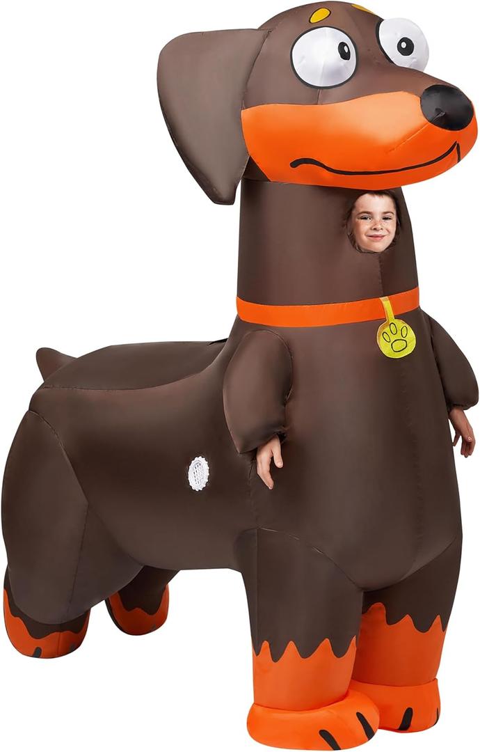 Spooktacular Creations Kids Halloween Inflatable Costumes, Dachshund Full Body Blow Up Costumes for Halloween Animal Cosplay Themed Party