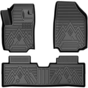 Mixsuper Floor Mats for 2025 2026 Chevrolet Chevy Equinox/GMC Terrain, All Weather Floor Liners for Equinox Accessories, Durable 1st and 2nd Row Set Black