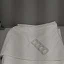 Tititex White 3D Embossed Floral Textured Fabric Shower Curtain for Bathroom,Modern Farmhouse Soft Cloth Shower Curtain Set - 72x72