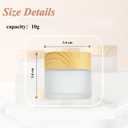 2 x 10Packs 10Grams/ML Comestic Frosted Jars Empty Cream Jars Refillable Sample Jars Glass Jar Box Pot with Woodlike Lids and Liners for Lip Balm Eye Cream Makeup Lotion