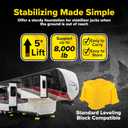 Camco Fasten RV Leveling High-Gain Base - Nesting Design for RV Storage - Convenient Carry Handle - Compatible w/Square RV Leveling Blocks and RV Jacks - Supports Up to 8,000lbs, 2-Pk (44539)