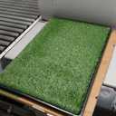 LOOBANI Large Dog Grass Pad with Tray - 35x23in Dog Litter Box with 2 Artificial Grass Patch + 2 Washable Pee Pads - Quickly Absorbency Indoor Outdoor Potty for Patio Balcony Apartment Use