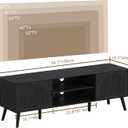 ChooChoo TV Stand with Open Shelves for 65 Inch TVs, Mid Century, 15.7"D x 59.1"W x 19.4"H