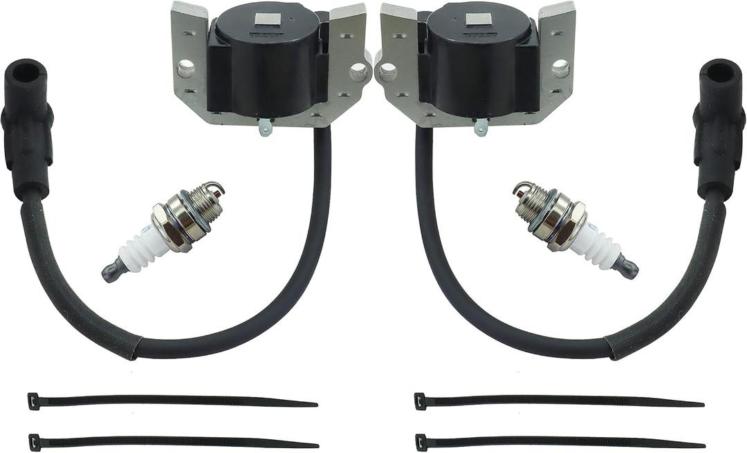 2 PACK 21171-7034 Ignition Coil Module for Kawasaki FH381V FH430V FH480V FH541V FH580V Lawn Mover Engine with Spark Plug Replace # 21171-7001 21171-7007 21171-7006 21171-7013