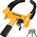 Tevlaphee Universal Wheel Lock Heavy Duty Security Trailer Wheel Lock Tires Anti Theft for Car SUV Boat Motorcycle Golf Cart Great Deterrent Bright Color with 3 Keys(Black & Yellow)