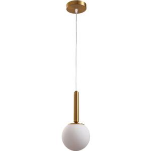 Globe Chandelier,Matte White Glass,One Light Mid-Century Style Modern Lighting Fixture for Kitchen&Living Room,5.9 Inch Lampshade