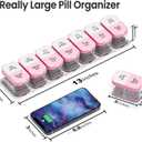 Daviky Extra Large Pill Organizer Weekly, XL Medicine Pill Organizer 2 Times a Day, Big Pill Box 7 Day AM PM for Vitamins, Supplements and Medication