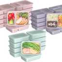 Bentgo Prep 60-Piece Meal Prep Kit - Reusable PFAS & BPA-Free Food Containers, 1-Compartment, 2-Compartment, & 3-Compartments - Microwave, Freezer, & Dishwasher Safe (Floral Pastels)
