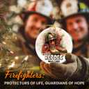 3 x Christmas Firefighter Gifts 2025 - Ceramic Hero Firefighter Christmas Ornament for Tree Decorations, Appreciation Fire Fighter Gifts for Men Husband, Coworkers Friends, Fireman Gift for Men Women