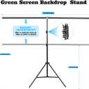 Green Screen Backdrop Kit with Stand - 6.5x5 Ft Portable Green Screen & Adjustable Backdrop Stand for Streaming, Photography, Gaming, Zoom (Includes 4 Clips & Carrying Case)