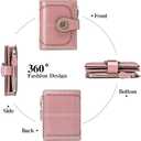 SENDEFN Small Womens Wallet Leather Bifold Card Holder RFID Blocking with Zipper Coin Pocket