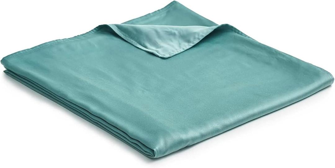 YnM Cooling Duvet Cover for Weighted Blankets with 16 Strings (Sea Grass, 60"x80")