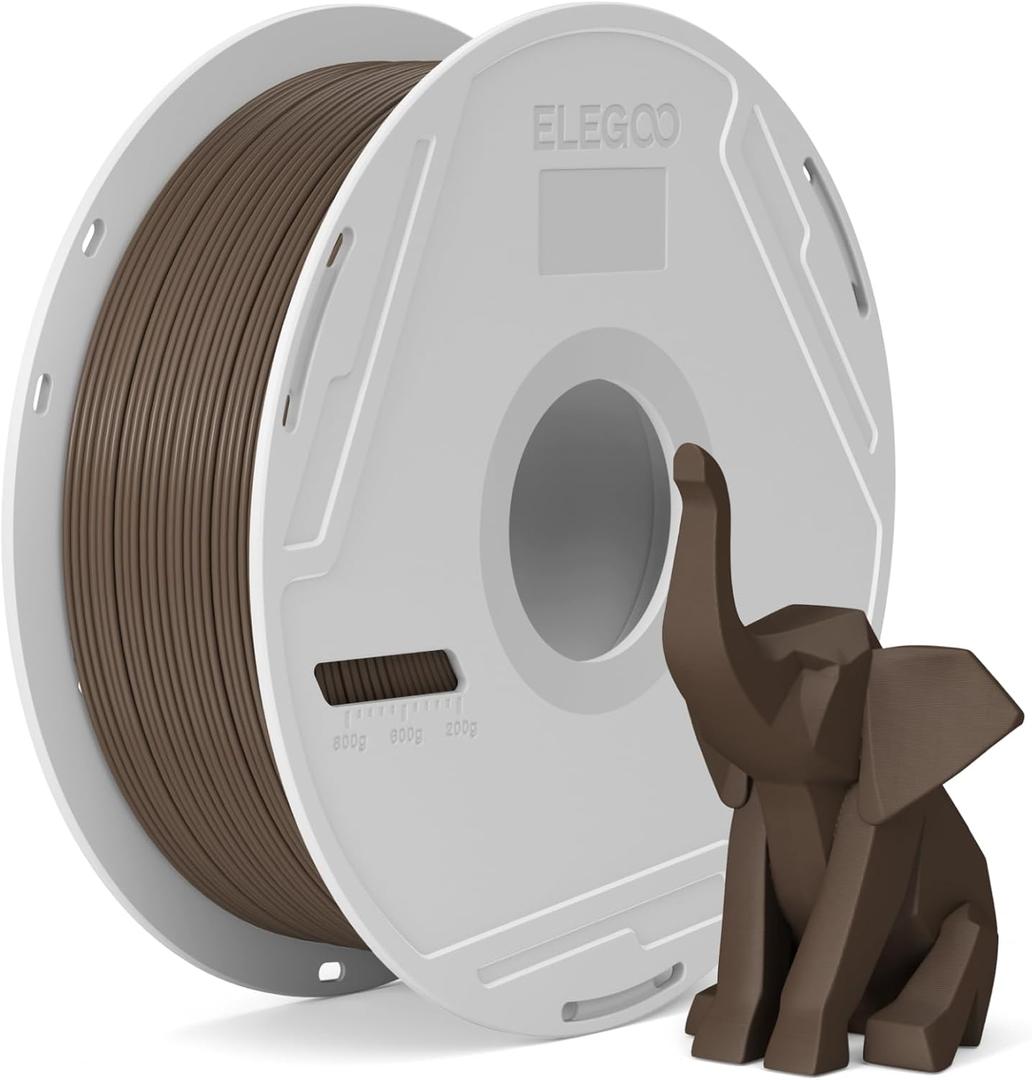 ELEGOO PLA Basic Filament with Reusable Spool Cocoa Brown 1KG, 1.75mm PLA 3D Printing Filament 2.2lbs High Dimensional Accuracy, Easy Installation Detachable Spool Fits for Most 3D Printers