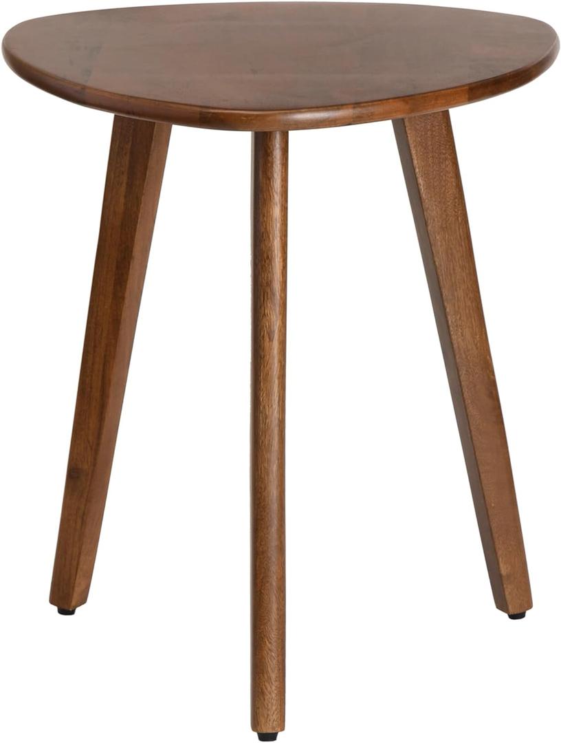 MH London Tri Pin Side Table I Handmade Natural Mango Wood, Naturally Moisture Resistant, Maintenance Free I 16" x 16" x 18" I Wandsworth, Walnut