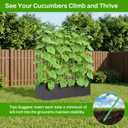 Cucumber Trellis with Grow Bag,63.8"×49.6"×16.5" Trellis for Climbing Plants Outdoor,U-Shape Reusable Metal Garden Arch Trellis with Net, for Fruit Flower Support for Pea, Grape Vine Type Plants