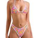SUUKSESS Women Sexy Thong String 2 Piece Bikini Set Cheeky Halter Swimsuit XL