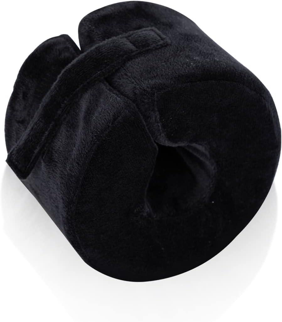 SWISSELITE Foot Elevation Pillow Ankle Heel Protector Wedge Foot Support Cushion Anti-Bedsore Zipper Removable Cover Sleeping Rest - Nursing Cushion for Recovery (Small Black)