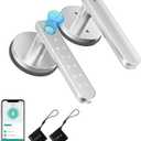 Fingerprint Door Lock, Fingerprint Door Knob Biometric Door Lock Smart Door Knob with App Control, Keyless Entry Door Lock with Handle for Home Office Apartment Bedroom Silver