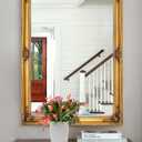 Chende Gold Decorative Mirrors for Wall, 41'' x 29'' Large Living Room Mirror with Ornate Gold Frame, Vintage Baroque Mirror for Fireplace, Bathroom, Dining Room, Entryway