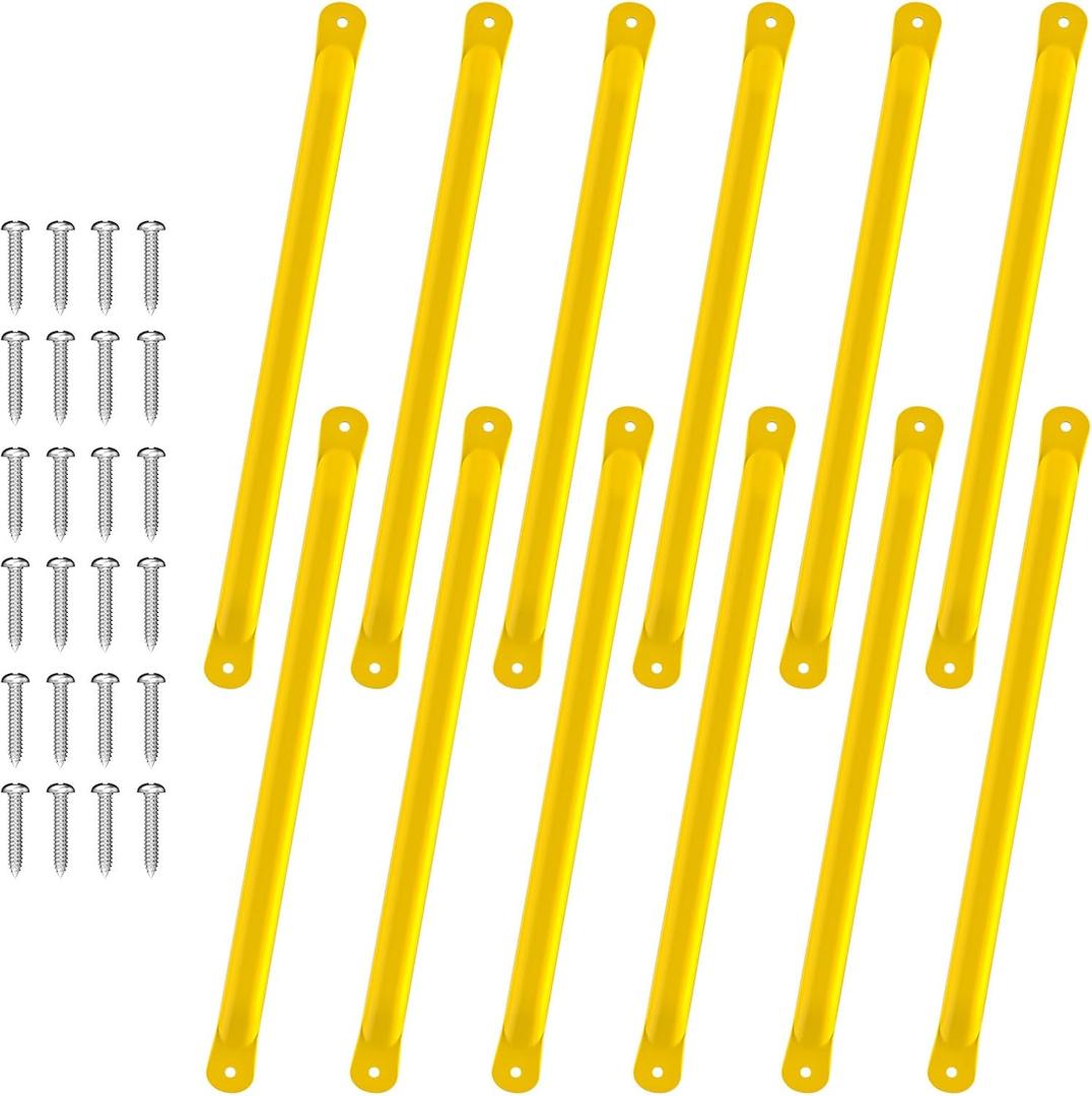21 Inch Monkey Bars Kit Playground Ladder Rungs for Backyard Kids Indoor Outdoor Metal Swing Set Playset Accessories (12 Pcs, Yellow)