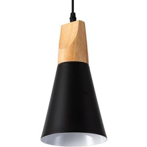 Modern Wood Nordic Pendant Lighting, Black Small Hanging Pendant Light Fixture for Kitchen Island, Dining Room, Barn, Bar, Hallway, 5.5"