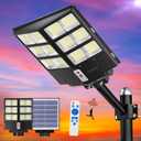 Gefolly SL-2000W Outdoor Solar Street Light - 200000LM, Dusk to Dawn, 6500K Solar Security Motion Sensor Flood Light