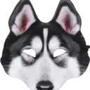 Halloween Husky Mask Costume Breathable Eva Dog Mask with Adjustable Strap for Kids Adults Carnival Cosplay Events Role Play