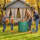 4 Pack 72 Gallons Reusable Yard Waste Bag, Large Lawn and Leaf Bags with 4 Reinforced Handles, Heavy Duty Large Garden Waste Bin Container for Leaves, Grass Clippings, Camping Yard Recycling