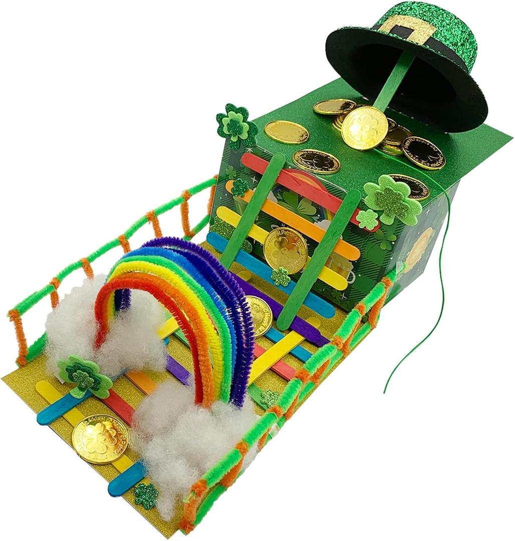 Leprechaun Trap Kit for Kids - 2 Sets DIY St Patrick's Day Leprechaun Trap Supplies to Make A Trap to Catch A Leprechaun, St Patricks Day Toys Gifts for Kids Classroom Activity