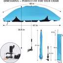 Blissun Beach Umbrella with Clamp, Adjustable Umbrellas for Chair, UPF50+ Sun Shade Umbrella for Beach Chair, Wheelchair, Camping Chair, Patio Chair, Golf Carts (Chair Not Included)