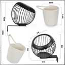 Biondolia 360 Swivel Wall Mount Golf Ball Storage Rack for Garage with Accessories Bag, Wall Mount Coffee Pod Holder Wire Basket for K Cups, Space-Saving Golf Ball Organizer Storage for Home, Clubs