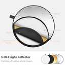 K&F Concept 5-in-1 Light Reflector 32"(80cm) Photography Diffuser Collapsible Portable for Studio and Outdoor Lighting Gold Silver White Black Translucent