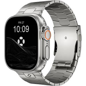 Titanium Watch Band AGIS01- Fits Apple Watch ULTRA 3/2/1 (49mm) - Adjustable Titanium Apple Watch Band with DLC Coating, Lightweight & Durable Strap for Men - Premium Color Matching Band
