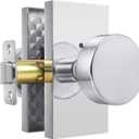 Privacy Door Knobs InteriorPolished Chrome Door Knobs with Lock, Door Handles for Bedroom Bathroom
