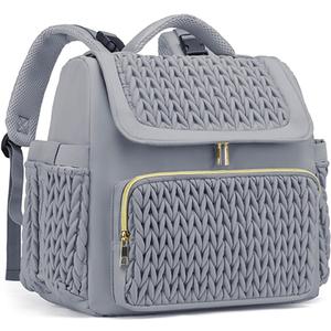 Diaper Bag Backpack, Baby Bag with Changing Pad, Travel Waterproof Diaper Bag Tote, Newborn Essentials Must Haves, Luxury baby shower gifts for boys & Girls, Grey