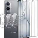 Pack of 2 Fhyeugfy [3+3 Pack] for OnePlus Nord N40 5G/Nord Ce4 Lite Screen Protector with Camera Lens Protector,9H Tempered Glass,Anti-Scratch,High Definition