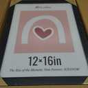 12x16 Picture Frame 5 Pack, Black Solid Wood Poster Frame for Wall