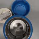 Aimsnk 17oz Soup Thermo for Hot Food Kids Insulated Food Jar, Thermo Hot Food Lunch Container, Width Mouth Stainless Steel Lunch Box for Kids with Handle Folding Spoon(Blue - Dinosaur)