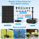 Biling 6.5W Solar Pond Filter with Battery Backup, 300L/H Solar Water Fountain Pump with 8 Nozzles & PVC Tubing, Solar Powered Filter Box for Bird Bath, Garden Ponds, Fish Tanks & DIY Water Features
