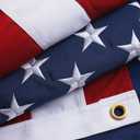 Homissor 100% Cotton Flag American Flags 3x5 Ft New Cotton USA Flag Heavy Duty Outdoor Fade Resistant Embroidered Stars