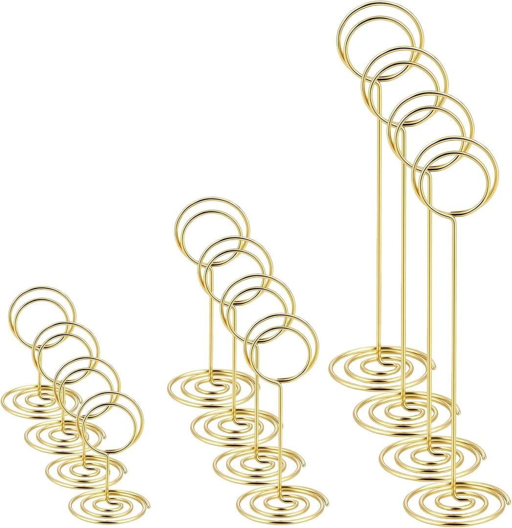 Ptwola 36PCS Table Number Holders 3 Size Place Card Holder Wire Picture Photo Table Sign Stand Name Numbers Menu Memo Note Clips for Centerpieces Wedding Anniversary Reception Birthday Party